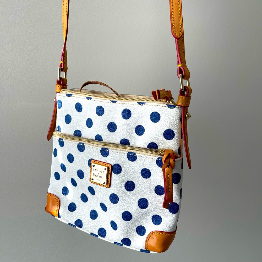 Navy Polka Dot Dooney & Bourke crossbody bag